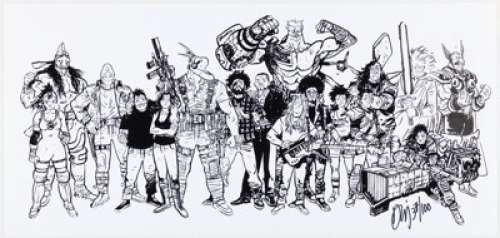 Johnson, Daniel Warren - Daniel Warren Johnson The Worlds of DWJ Print with Beta Ray Bill and Luke Skywalker Sketch #37/100 Illustration Or...
