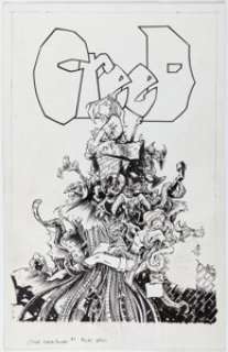 Kaniuga, Trent - Trent Kaniuga Creed: Cranial Disorder #3 Cover Original Art (Lightning Comics, 1996)....