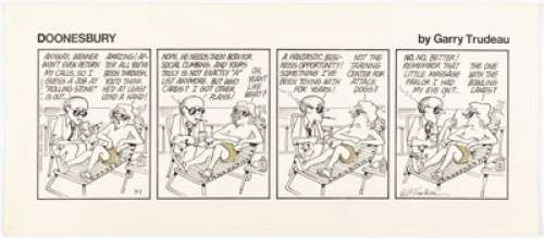 Garry Trudeau - Doonesbury Daily Comic Strip Original Art dated 7-1-77 (Universal Press Syndicate, 1977).