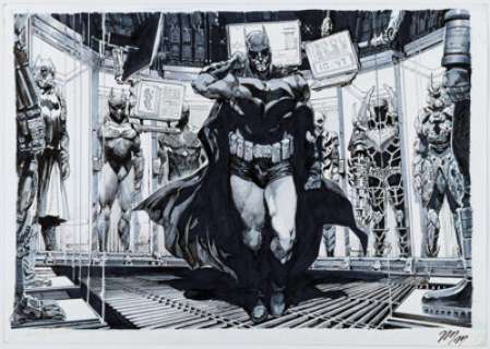 Alvaro Martinez Bueno - Batman‘s Hall of Armor Illustration Original Art and Galactus Print (undated). (Total: 2 Items)