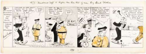 Al Smith (as Bud Fisher) - Mutt and Jeff Daily Comic Strip Original Art dated 2-5-32 (H.C. Fisher, 1932).