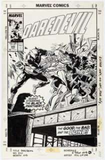 Al Milgrom | Daredevil #245 Cover Black Panther Original Art (Marvel, 1987). | Heritage
