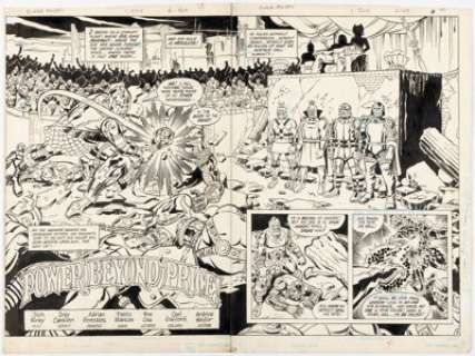 Adrian Gonzales And Pablo Marcos | Super Powers #1 Double Splash Pages 2-3 Original Art (DC, 1984). | Heritage