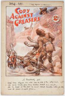 Robert Prowse Buffalo Bill Library #680 Cover Original Art (Aldine Publ. U.K., 1920s).