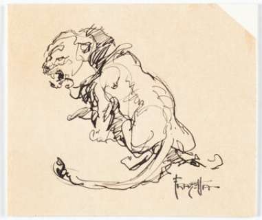 Frank Frazetta - Lion Sketch Original Art (undated). | Heritage