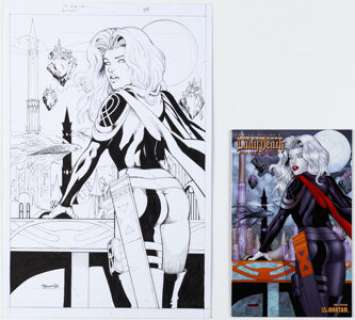 Di Amorim Brian Pulido‘s Medieval Lady Death: War of the Winds #6 Cover Original Art (Avatar Press, 2007). (Total: 2 Original Art)