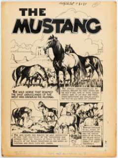 Jimmy O. Thompson Billy the Kid Adventure Magazine #4 Complete 5-Page Story "The Mustang" Original Art (Toby, 1951). (Total: 5 Original Art) | Heritage