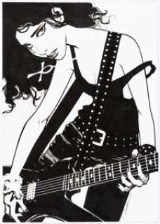 Gerald Parel - Death with Guitar Specialty Illustration Original Art (undated). | Heritage