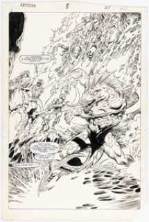 Ricardo Villamonte and Dave Simons The Saga of Crystar #8 Story Page 19 Original Art (Marvel, 1984).