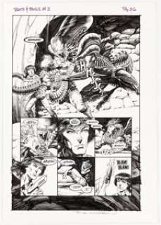 Bernie Wrightson Batman / Aliens #2 Story Page 26 Original Art (DC/Dark Horse, 1997). | Heritage