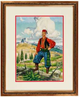 John Parker Classics Illustrated #127 The King of the Mountains Cover Painting Original Art (Gilberton, 1955). | Heritage