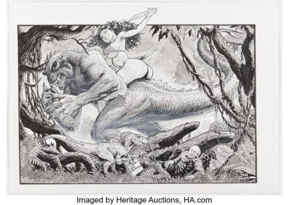 Budd Root Budd‘s Beauties and Beasts #nn Double Page Splash 18-19 Original Art (Basement Studios, 2005).