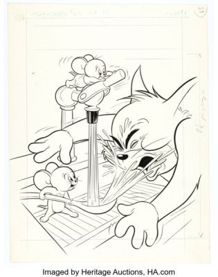 Harvey Eisenberg Tom & Jerry #124 Cover Original Art (Dell, 1954). | Heritage