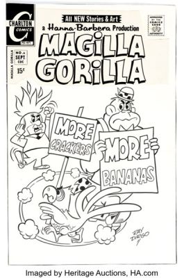 Ray Dirgo Magilla Gorilla #6 Unpublished Cover Original Art (Charlton, 1971). | Heritage