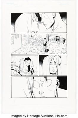 Cliff Rathburn [Ryan Ottley printed blue lines] Invincible #104 Story Page 19 Original Art (Image, 2013).