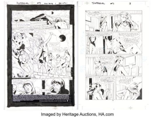Jamal Igle and José Marzán Jr. Supergirl #71 Story Pages 1 and 3 Original Art (DC, 2002). (Total: 2 Original Art)