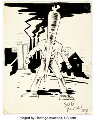 Bob Burden - Flaming Carrot Contest Winner Illustration Original Art Group of 2 (1985). (Total: 2 Original Art)