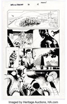 Stuart Immonen and Wade von Grawbadger Amazing Spider-Man #29 Superior Octopus Story Page 14 Original Art (Marvel, 2017). | Heritage