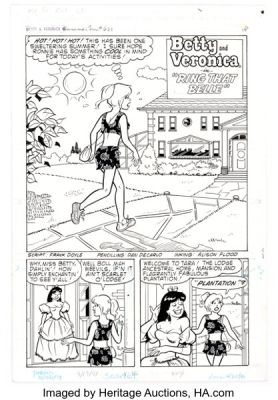 Dan DeCarlo and Alison Flood Archie Giant Series Magazine #621 "Ring That Belle" Complete 5-Page Story Original Art (Archie, 1991). (Total: 5 Original Art)