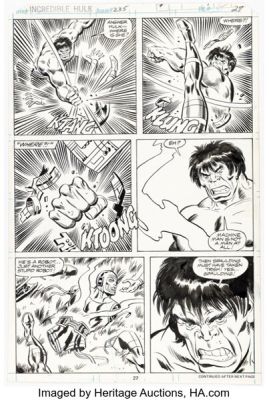 Sal Buscema and Mike Esposito The Incredible Hulk #235 Machine Man Story Page 16 Original Art (Marvel, 1979).