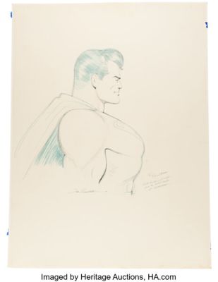 Joe Shuster - Superman Oversized Sketch Original Art (c. 1960s-70s). | Heritage