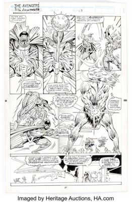 Herb Trimpe, Charles Barnett, and Brad Vancata The Avengers Annual #21 Story Page 21 Original Art (Marvel, 1992).