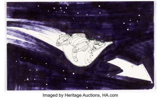 Sylvain Despretz Moebius’ Airtight Garage Unused Storyboard Panel Illustration Original Art (1993). | Heritage
