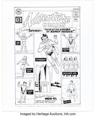 Fred Hembeck Adventure Comics #300 Cover Re-Interpretation Illustration Original Art (2007). | Heritage