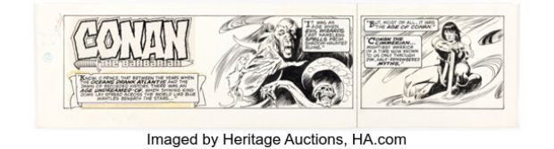 John Buscema Conan the Barbarian Partial Sunday Comic Strip Original Art dated 9-24-78 (Register and Tribune Syndicate, 1978). | Heritage