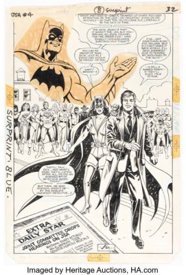 Howard Bender and Alfredo Alcala America vs. the Justice Society #4 Splash Page 32 Original Art (DC, 1985). | Heritage