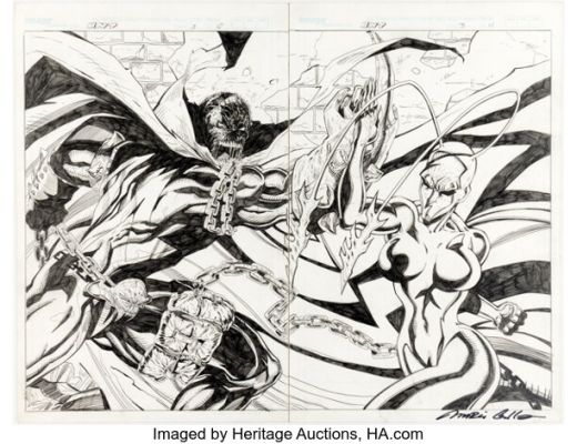 Mario Gully Ant #3 Spawn Double Splash Pages 10-11 Original Art (Image, 2005).