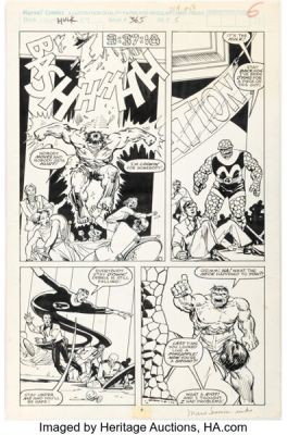 Jeff Purves and Marie Severin The Incredible Hulk #365 Fantastic Four Story Page 5 Original Art (Marvel, 1990).