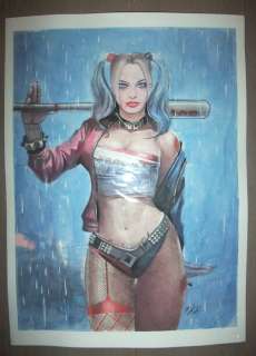 Harley Quinn - Originele tekening in kleur met Margot Robbie als Harley Quinn | Catawiki