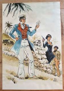 Meynet, Félix - Dessin original couleur - Hommage Ã  Corto Maltese - (2015) | Catawiki