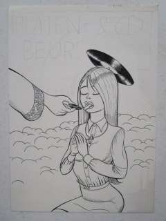 Kim Duchateau - originele tekening voor Affiche Platen -en CD beurs - Loose page | Catawiki