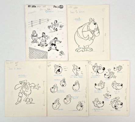 Anonyme Pif Ensemble... | Lot 51 - ANONYME Pif Ensemble de 5 pages d’illustrations pour... | Vermot et Associés