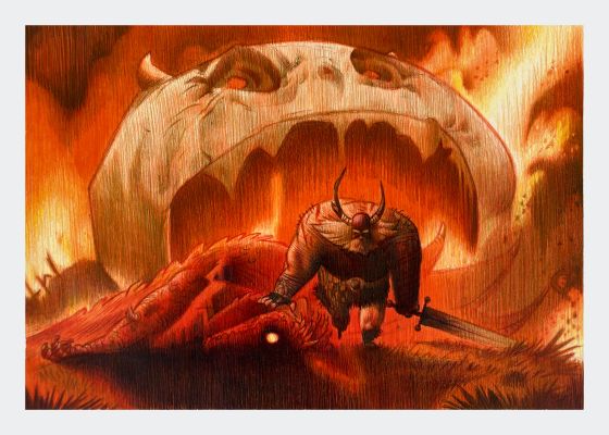 Eduardo Vieira Original Red Death Viking Illustration | Kirby’s Comic Art