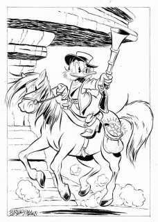 Bas Heymans - Uncle Scrooge - Horseback - Original Preliminary Art | Catawiki