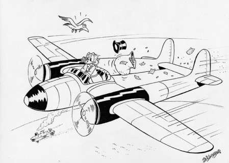 Bas Heymans - Uncle Scrooge - Airplane - Original Preliminary Art | Catawiki