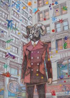 Federica Matta & Miles Hyman - Goat Boy Techniques mixtes sur toile / Format: