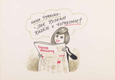 Gwidon Miklaszewski (1912 - 1999) | Gwidon Miklaszewski | "Nasza Syrenka", ilustracja satyryczna, lata 80. XX w. | Desa Unicum