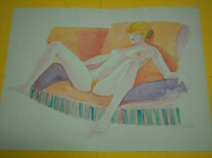 Leone Frollo - illustrazione originale "Pin Up Erotica sul Divano" - Loose page | Catawiki