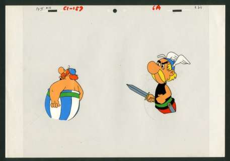 Belvision - 2 dessins au crayon + 2 cello - Astérix et Cléopatre - (1968) | Catawiki
