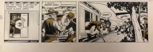 Charles Flanders... | Lot 16 - Charles Flanders - Strip original : Dessins issus de... | Tessier Sarrou