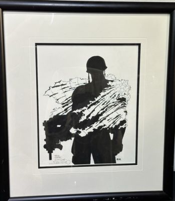 Vintage Frank Miller GI Joe #1 Convention Unfinished Sketch Signed Approx 11"x9"