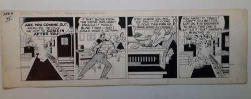 Chester Gould - Original Daily Strip "Dick Tracy: Frenzied Fireman" - Loose page - First edition - (1945) | Catawiki
