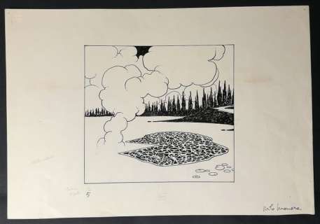 Milo Manara - illustrazione originale firmata per portfolio "Nubinlove" - Loose page - (1985) | Catawiki