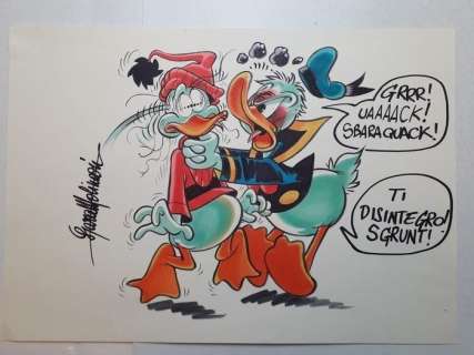 Lara Molinari - illustrazione originale "Grrr! Uaaaack!Sbaraquack!" - Firmata - Loose page - (2019) | Catawiki