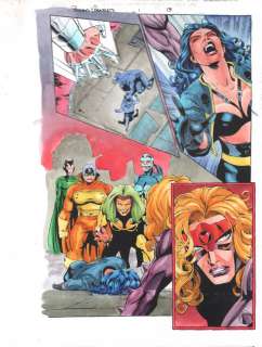 Cam Smith, Gary Frank, John Kalisz - bullets and bracelets #1 p. 13 color guide art - freelance (diana prince) on apokolips - 1996