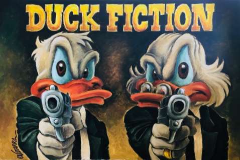 Duck Fiction - Large Painting on Canvas - 146 x 97 x 2 cm - Joan Vizcarra - Acrylic Art | Catawiki